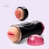 Dual Hole Oral vibrator Artificial Vagina Real Pussy Male Masturbator